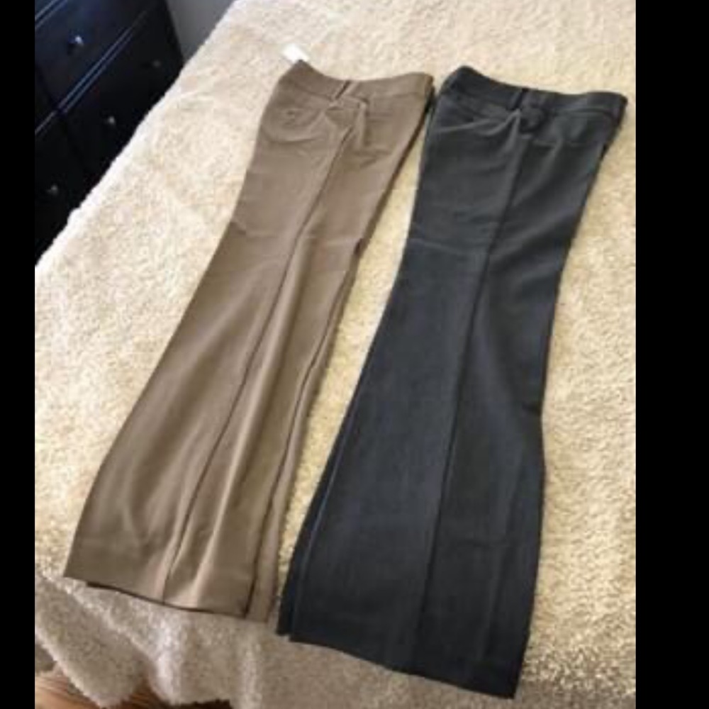 Women's Flared Dress Pants in Taupe and Charcoal - Classic Workwear